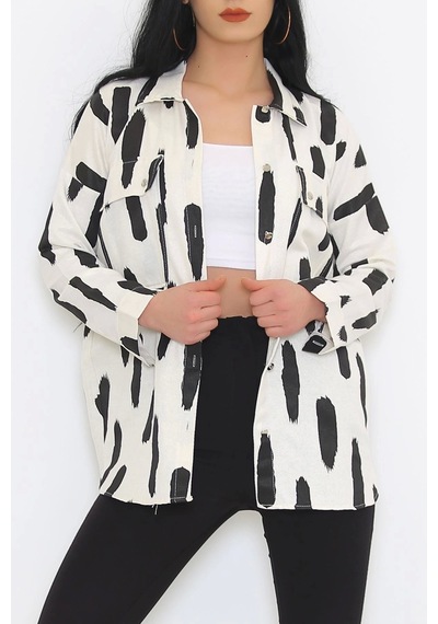 Gabardin Ceket Beyazsiyah - 8932.1361.