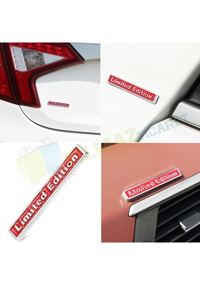 Limited Edition Torpido Bagaj Logo Amblem 3D Metal Paslanmaz Kırmızı