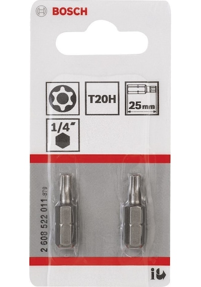 Bosch T20h 25 Mm 2 Li Delikli Torx Bits Uç 2608522011