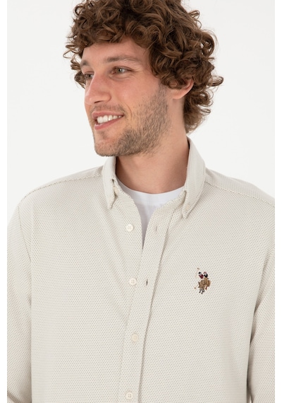 U.s. Polo Assn. Erkek Ekru Gömlek Örme 50315877-vr019 Ecru