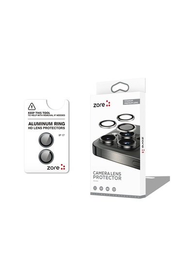 Apple iPhone 17 Uyumlu Parmak İzi Bırakmayan Kamera Lens Koruyucu Cl-12 - Gri - T38874