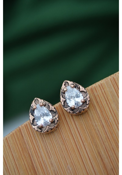 Stoneage Elmas Model Bronz Küpe Çok Renkli