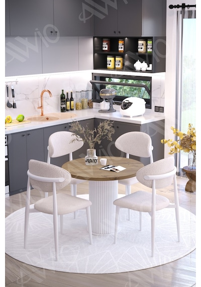 Avvio Marco Bohem Ayak Beyaz Polo Sandalye 90x90 Mutfak Masa Sandalye Takımı Akçaağaç Avvio Marco Bohem Ayak Beyaz Polo Sandalye 90x90 Mutfak Masa Sandalye Takımı Akçaağaç