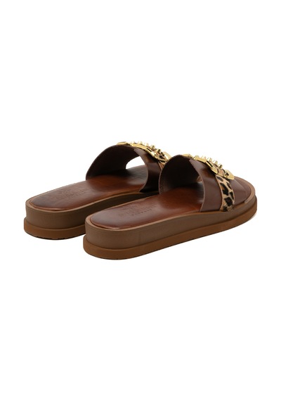 148 Brown Terlik Kadın 26215 Myconian 2025 Greek Sandal
