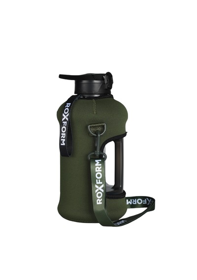 Roxform 2200 Ml Haki Siyah Premium Suluk Matara Bpa & Bps İçermez, Kılıflı Ve Sızdırmaz Siyah, Haki Kılıf