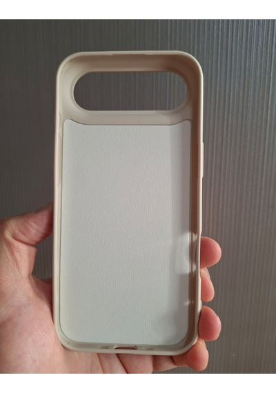 Apple Uyumlu iPhone 17 Air Logolu İçi Kadife Silikon Lansman Kılıf Bej
