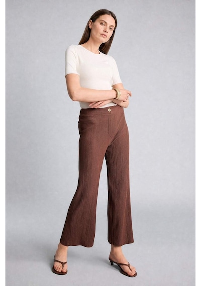Defacto Culotte Düz Paça Bürümcük Pantolon H8605ax26hsbn330 Kahve-bn330