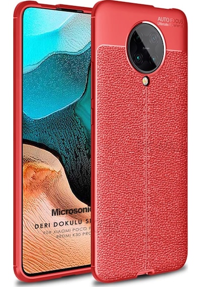 Microsonic Xiaomi Redmi K30 Pro Kılıf Deri Dokulu Silikon