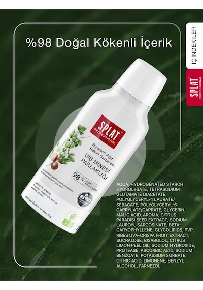 Splat Professional Enamel Shine Ağız Çalkalama Suyu Gargara 275 ML
