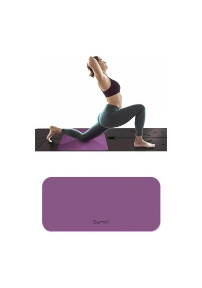 Gymo Ekolojik 6mm Tpe Yoga Matı Pilates Minderi Diz Dirsek Koruyucu Matlı Set Mürdüm
