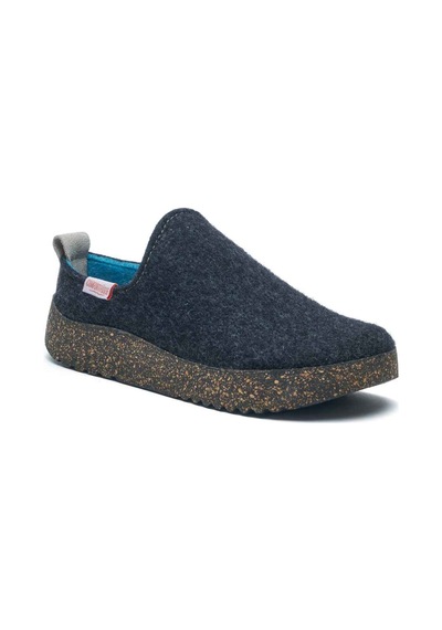Comfortfusse Olwen-w - Kadın Ortopedik Yün Keçe Ev Ayakkabısı Koyu Gri Yün