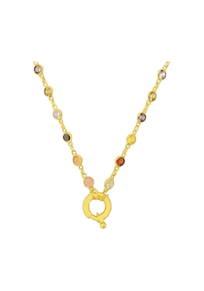 Renkli Taşlı Zincir 718922 Gold Gümüş