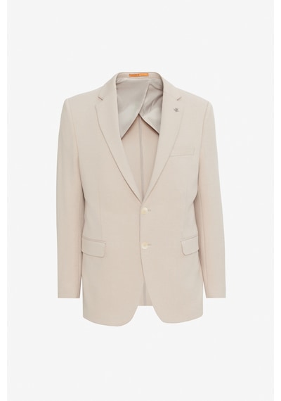 Altınyıldız Classıcs Erkek Bej Pamuklu Slim Fit Dar Kesim Mono Yaka Kapak Cepli Esnek Blazer Ceket