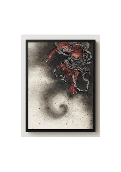 Hokusai Gök Gürültüsü Tanrısı Raijin Çerçevesiz Poster 30x42 Cm A3 Tablo Japon Sanatı Duvar Dekoru