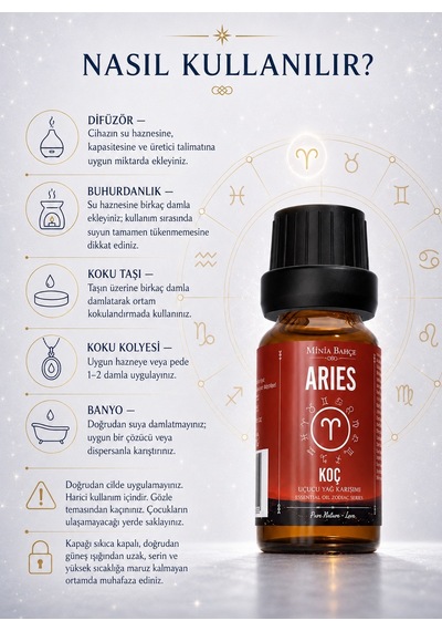 Minia Bahçe Koç Burcu Uçucu Yağ Karışımı 10 ML