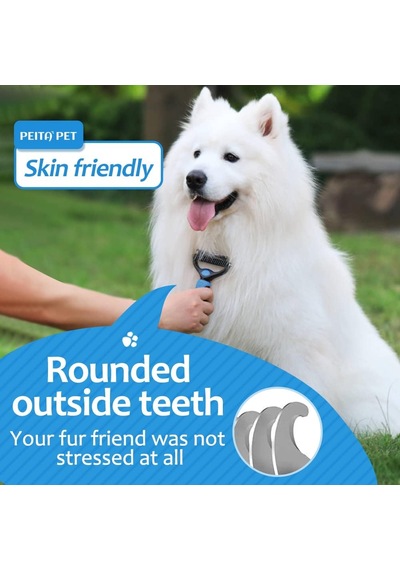 Köpekler İçin Astar Tırmığı, Büyük Köpekler İçin Köpek Deshedding Fırçası, Uzun Saçlı Kediler İçin 2'si 1 Arada Yıkıcı Tarak Ve Dökülme Aleti, Evcil Hayvan Tüyleri Bakım Fırçası, Şeffaf Paspaslar Ve Dolaşmalar, Dökülmeyi% 95 Azaltır