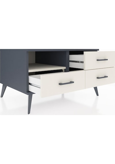 Kronos Şifonyer Tek Raflı 3 Çekmeceli 88x59x48 Antrasit-aytaşı Aytaşı
