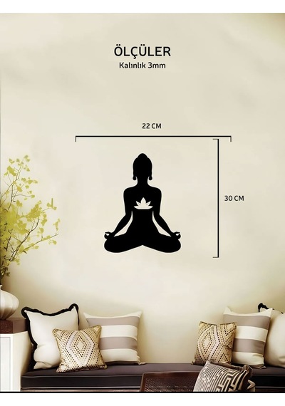 Duvar Süsü Lazer Kesim Dekoratif Ahşap Budha Lotus