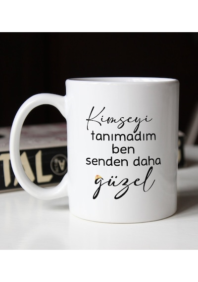 Bk Gift Kimseyi Tanımadım Ben Tasarımlı Beyaz Kupa Bardak Arkadaşa Hediye , Doğum Günü Hediyesi-3 Bitmeyen135608 Bk Gift