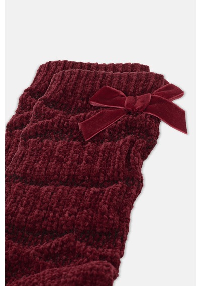 Suwen Fluffy Velvet Ribbon Soket Çorap Wss12010288102 Bordo
