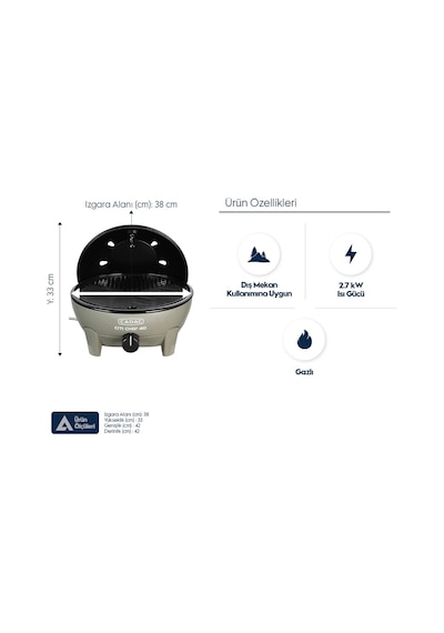 Cadac Citi Chef 40 Gazlı Barbekü - Taşınabilir Kamp Ve Piknik Mangalı, 40 Cm Yeşil
