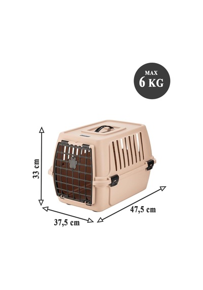 Kedi Köpek Evcil Hayvan Taşıma Çantası 47,5 X 33,5 X 33 Cm 6 Kg Taşıma Kapasitesi Bej
