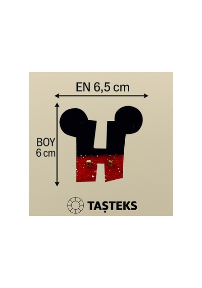 Taşlı Ütülenebilen Veya Sticker Olarak Kullanılabilen ' Mickey H ' Harfi