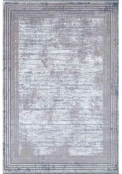 Artemis Halı Couture 008639a Gri Bej Çerçeveli Eskitme İpek Halı