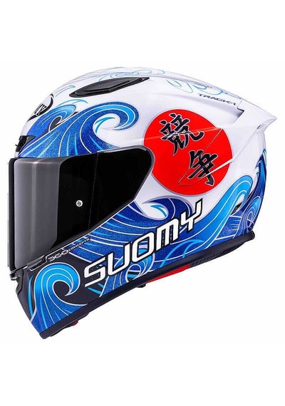 Suomy Motosiklet Kaskı - Track-1 Kask Waves Beyaz - M