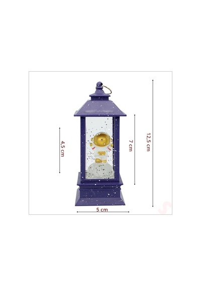 Uçuşan Simli,12,5cm X 5cm Led Işıklı Astronot Fener Küre - C