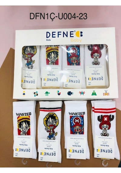 Defne Baby 4 Çift 5-6 Yaş Unısex Bebek Çocuk Pamuklu Çorap-701 ÇoK Renkli
