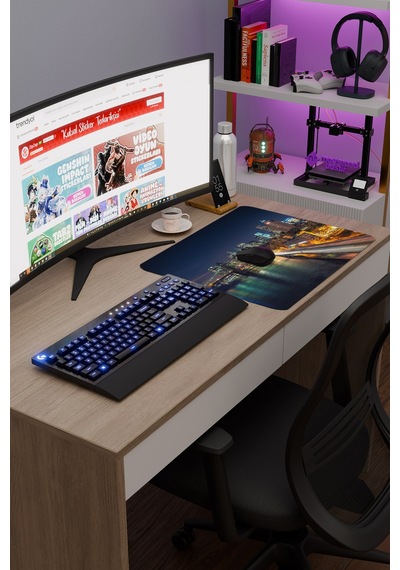 New York Amerika V4 48x40 Xl Gaming Kauçuk Kaymaz Taban Mouse Pad Fare Altlığı