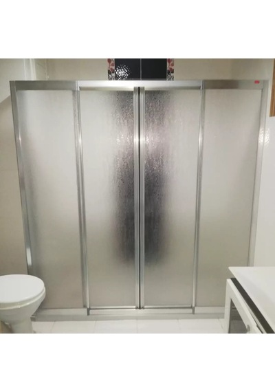 Teknesiz Duşakabin Mika Plastik Camlı Nd415 Gümüş