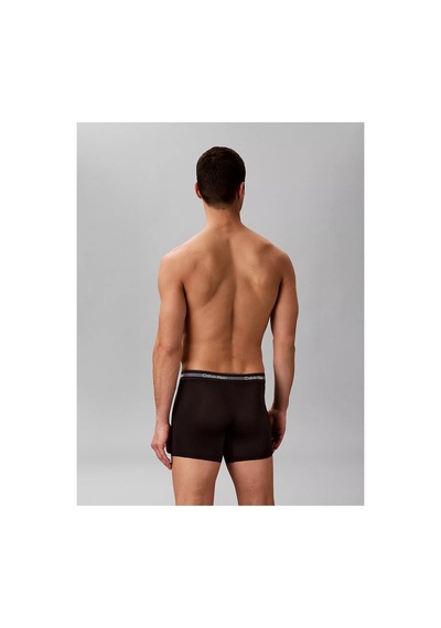 Calvin Klein Erkek Pamuklu Slim Fit Beli Elastik Bantlı 3'lü Siyah Boxer-16150