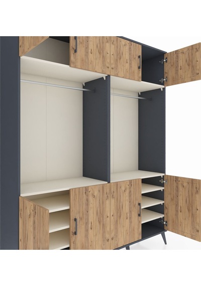 Hyperion Gardrop 10 Raflı 8 Kapaklı 2 Askılı 176x44x221 Antrasit-çam/aytaşı Çam/aytaşı Hyperion Gardrop 10 Raflı 8 Kapaklı 2 Askılı 176x44x221 Antrasit-çam/aytaşı Çam/aytaşı