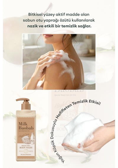 Kuru Ciltlere Özel Yoğun Nemlendirici Duş Jeli Mılk Baobab High Cera Body Wash Pear&freesia Armut