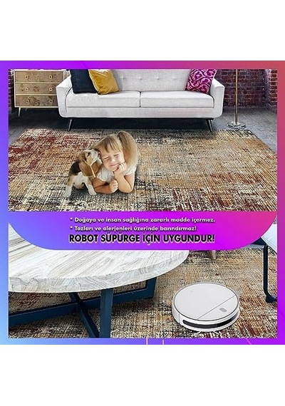 Kadife Kaymaz Pamuk Tabanlı Yıkanabilir Antibakteriyel Oval Çocuk Halısı 160x230
