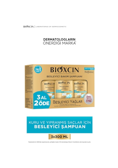 Bioxcin Besleyici Yağlar Şampuan 300 Ml - 3 Al 2 Öde