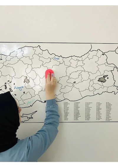 Türkiye Haritası Akıllı Statik Tutunan Doldurulabilir Yapışkansız Pratik Şeffaf Türkiye Haritas Diğer