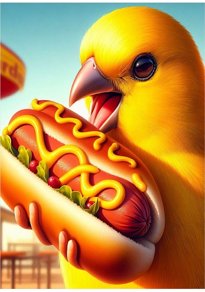 Hotdog Yeğen Kanarya Mdf Tablo 35cm X50cm