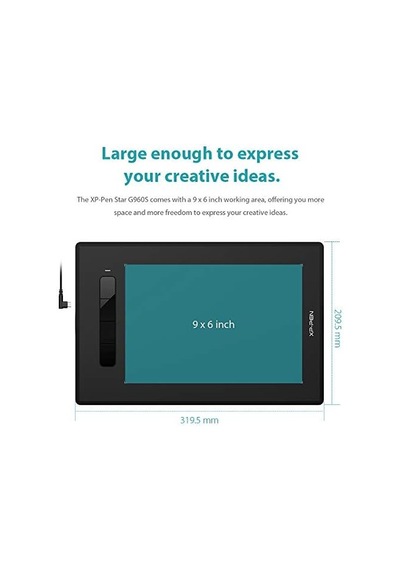 Xp-pen G960s Grafik Tablet 9x6 İnç Kalem Tablet Çizim Tableti, Windows 10/8/7 Ve Mac Os Ve Android İ