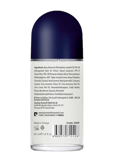 Pierre Cardin Roll-on Erkek Deodorant Ter Kokusu Leke Bırakmayan 48 Saat perspirant Koruma Cool Comfort Serin Konfor 50 ML