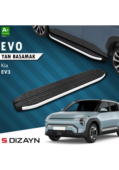 S-dizayn Kia Ev3 Evo Aluminyum Yan Basamak 183 Cm 2025 Üzeri A+ Kalite