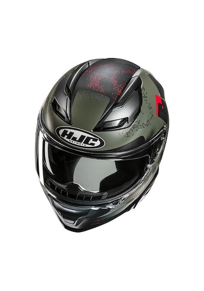 Hjc F71 Faco Mc1sf Kapalı Motosiklet Kaskı Askeri Yeşil Çok Renkli