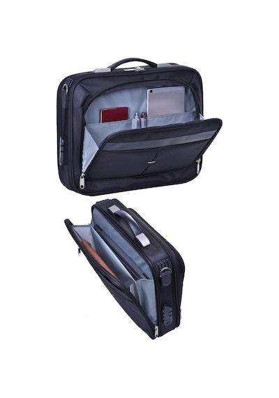 Case Club Büyük Boy Kasalı Evrak Çantası 17 Inç Laptop Notebook Çantası Siyah