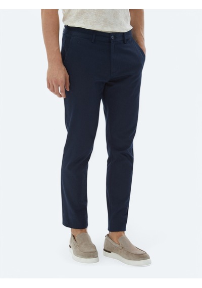 Kip Lacivert Dokuma Regular Fit Casual Pamuk Karışımlı Pantolon Lacivert --