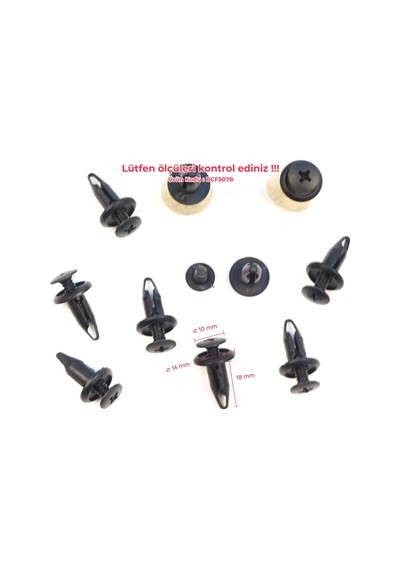 10x Davlumbaz Tampon Klips Ford Focus Mondeo Transit Connect İçin Standart
