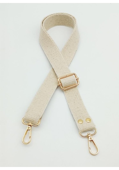 Angel Çanta Aksesuar Pamuklu Kolon 120x3 Cm Krem Light Gold Metalli