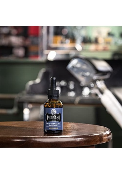 Beard Oil / Sakal Bakım Yağı Azure Lime, 30 Ml Macadamia Ve Avokado Yağları, Kaşıntıyı Yatıştırır, Odunsu Kireç Ve Nane Kokusu Dermatolojik Olarak Test Edildi