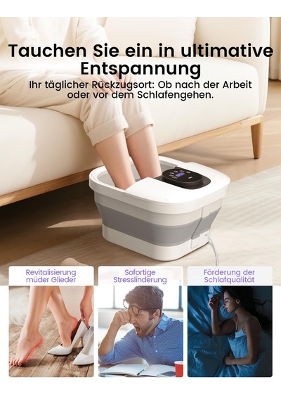 Rıke Katlanabilir Ayak Banyosu, Ptc Hızlı Isıtma Ve Masaj, Hassas Lcd Sıcaklık Kontrolü Ve Kırmızı Işık İle Katlanabilir Ayak Masajı, Yaşlılar Ve Ev Ofisleri İçin Sağlıklı Yaşam Hediyesi
